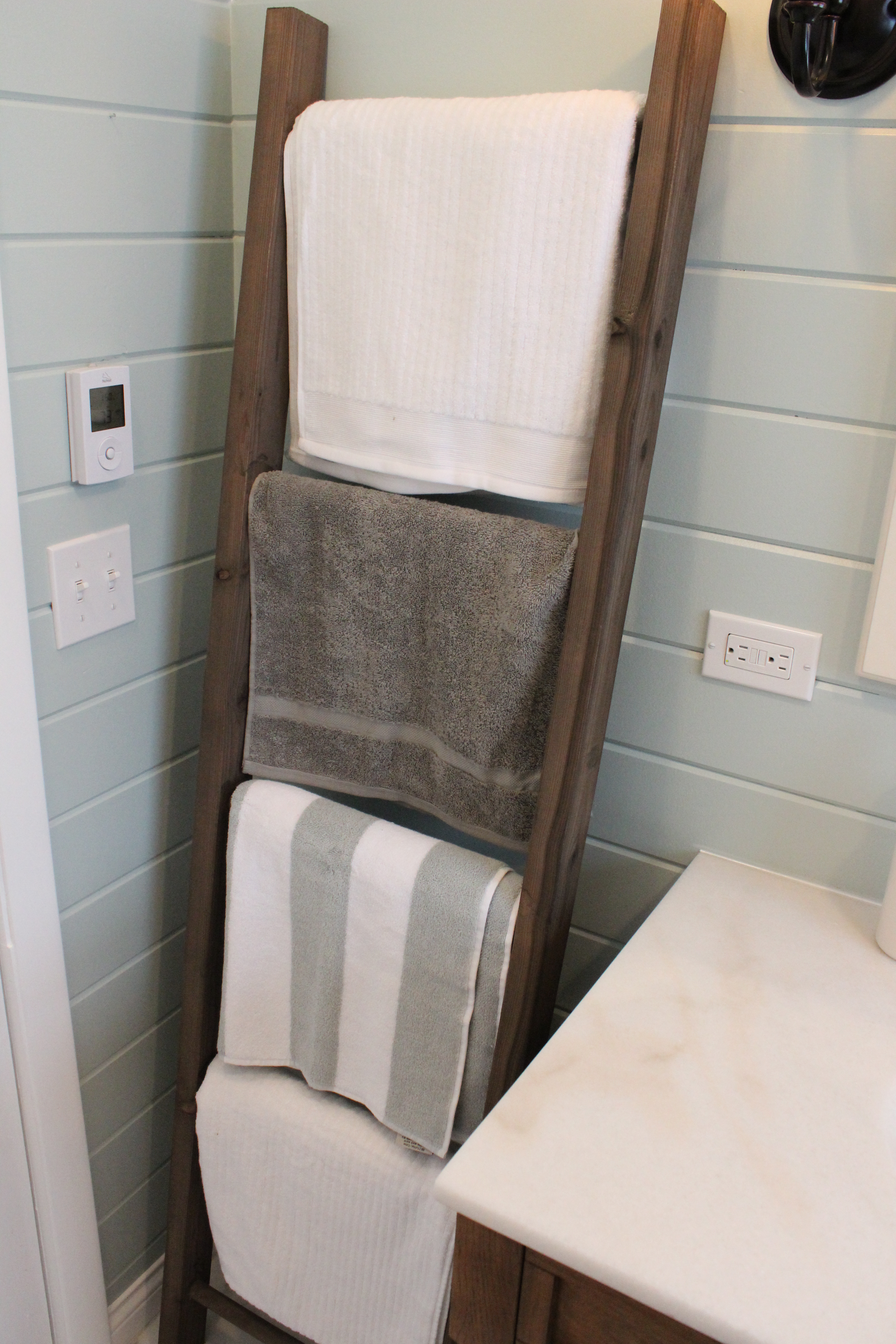 How to Build a Rustic, Weathered Ladder for Towels or Blankets