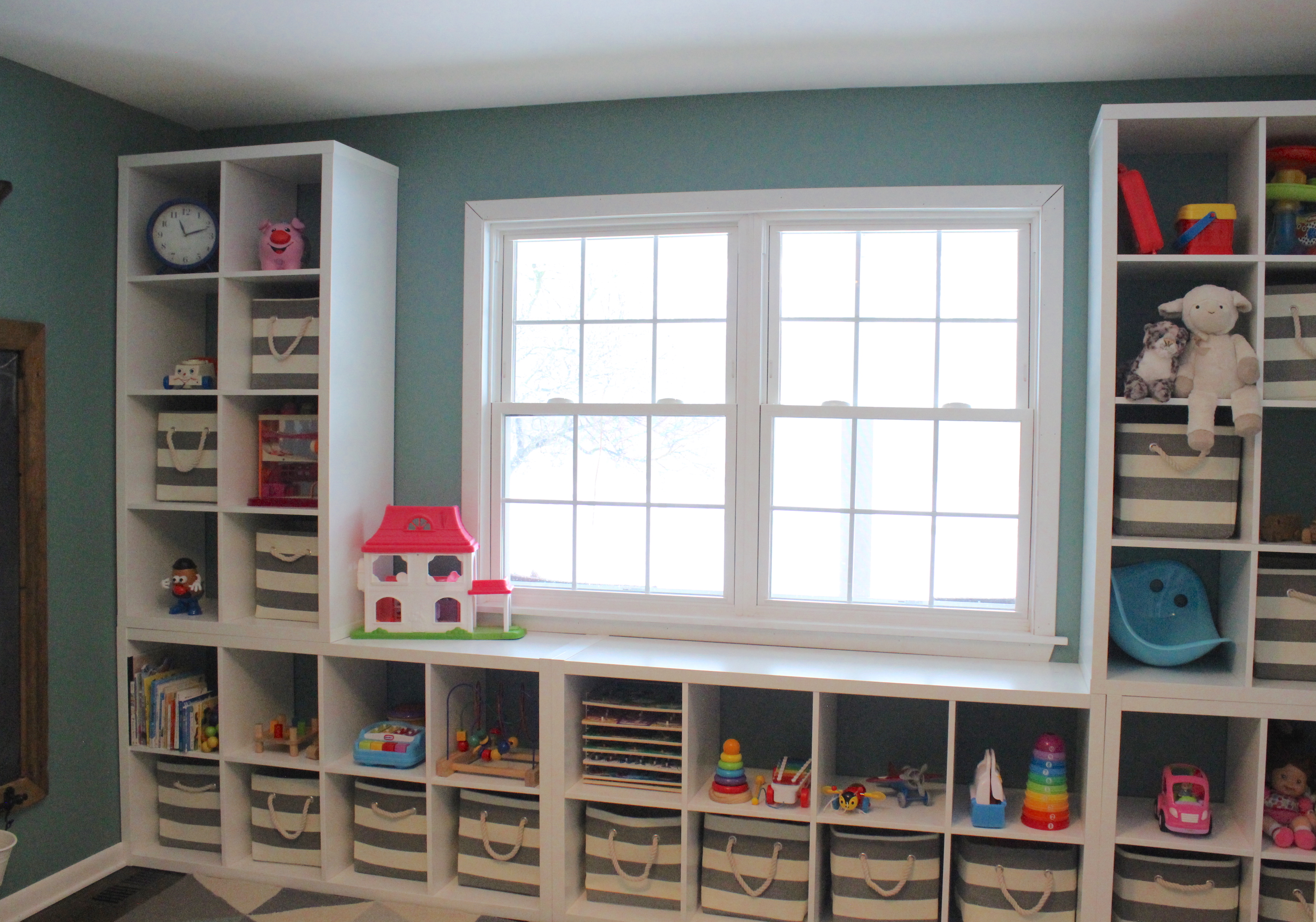 playroom shelving