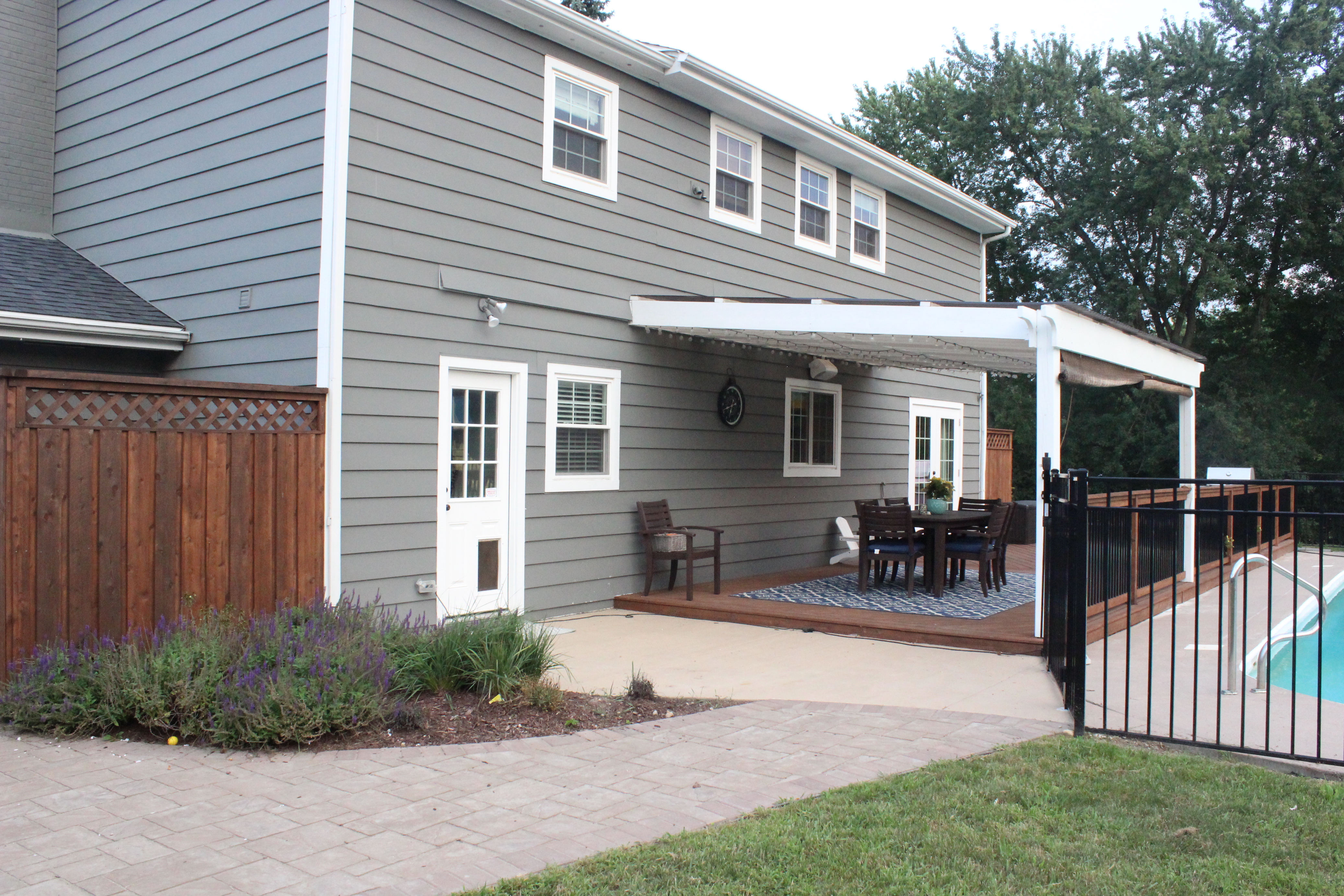 back deck and garbage enclosure